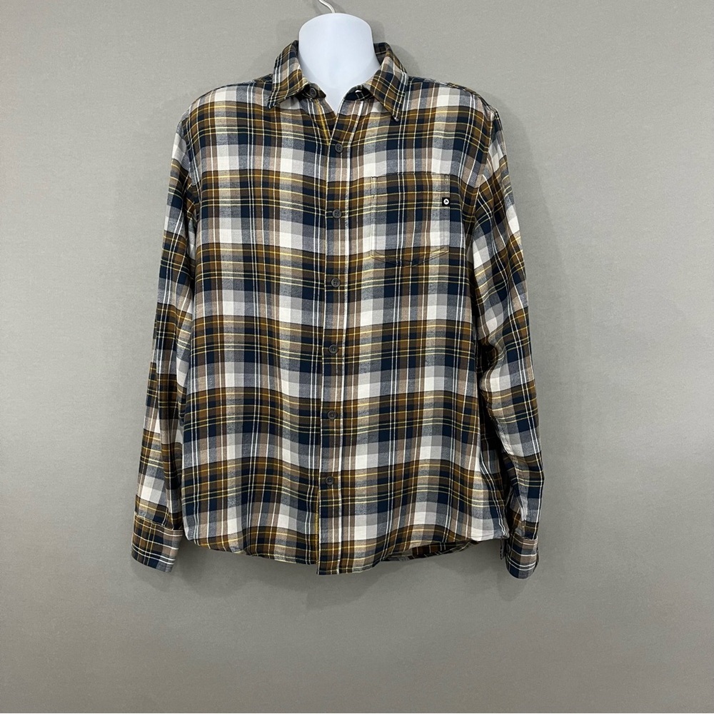Marmot Brown Plaid Flannel Button Long Sleeve Shirt